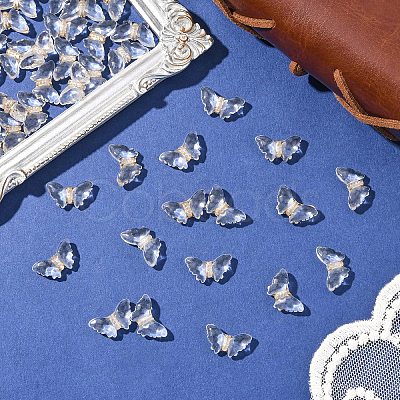 100Pcs Plating Transparent Acrylic Beads TACR-YW0003-17-1