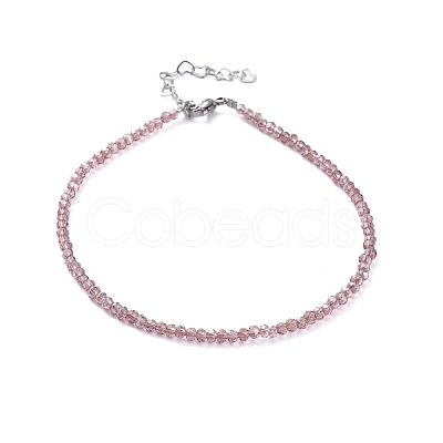 Electroplate Glass Beads Anklets AJEW-AN00279-02-1