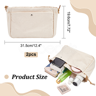 Canvas Drawstring Cosmetic Pouches ABAG-WH0035-049-1