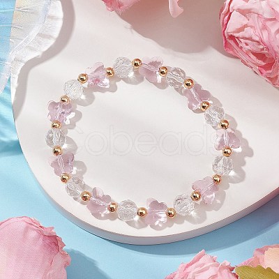 Glass Beads Stretch Bracelets BJEW-JB11414-01-1