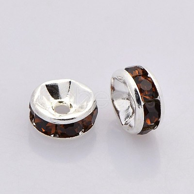 Brass Grade A Rhinestone Spacer Beads RB-A014-Z6mm-15S-1