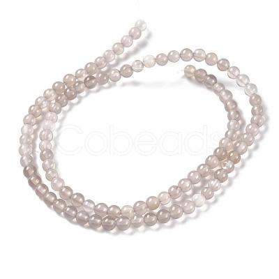 Natural Gray Agate Bead Strands X-G-R193-12-4mm-1
