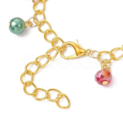 3Pcs 3 Colors Christmas Alloy Enamel Charm Bracelets BJEW-JB12076-1