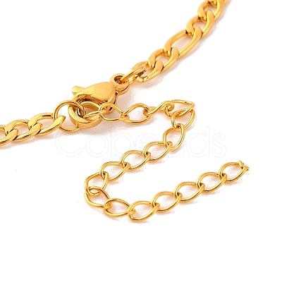 Constellation 202 Stainless Steel Figaro Chain Link Bracelets for Women Men AJEW-U006-01L-1