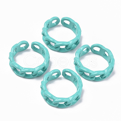Spray Painted Alloy Cuff Rings RJEW-T011-29F-RS-1