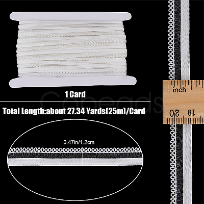 25M Knitted Fish Line Nylon Elastic Lace Trim OCOR-GF0003-74A-1