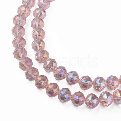 Electroplate Transparent Glass Beads Strands EGLA-N002-34B-C02-1