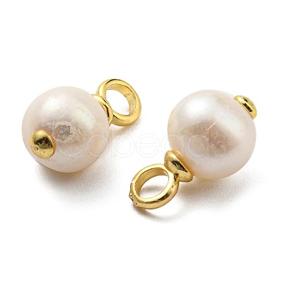 Natural Pearl Pendeants KK-D026-24G-1