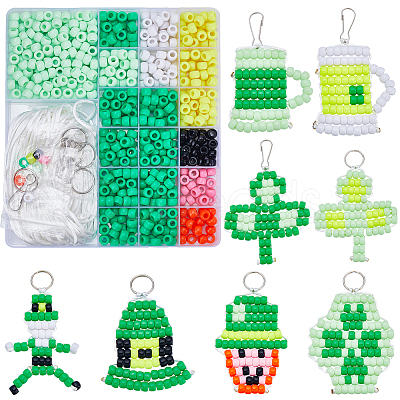 SUNNYCLUE DIY Saint Patrick's Day Keychain Making Kit DIY-SC0023-16-1