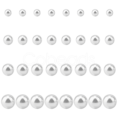 16 Pairs 4 Size Plastic Imitation Pearl Stud Earrings with Steel Iron Pins EJEW-AN0003-89-1
