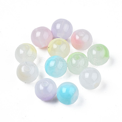 Spray Painted Acrylic Beads MACR-N009-028-1