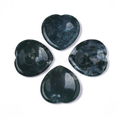 Natural Moss Agate Thumb Worry Stone G-N0325-01F-1