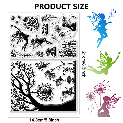 Flower PVC Stamps DIY-WH0582-0038-1