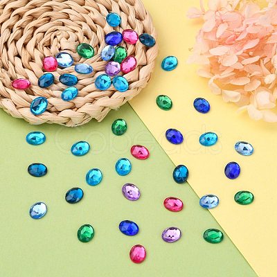 Imitation Taiwan Acrylic Rhinestone Cabochons GACR-A008-8x10mm-M-1