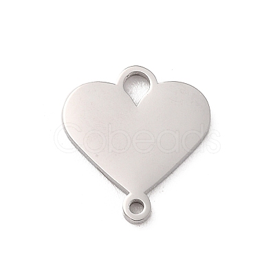 Non-Tarnish 304 Stainless Steel Heart Connector Charms STAS-R222-01P-1