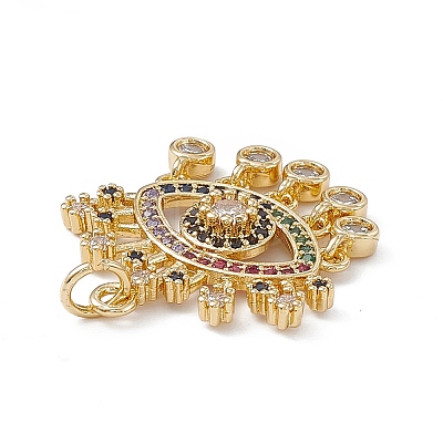 Brass Colorful Cubic Zirconia Pendants KK-E068-VA209-2-1