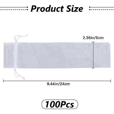 100Pcs Rectangle Mesh Polyester Gift Bags ABAG-GF0001-33-1