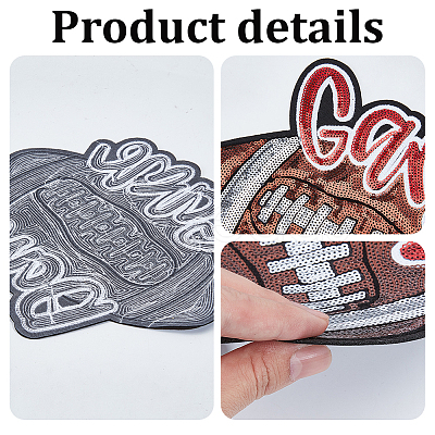 Sports Theme Sequin Embroidery Iron on/Sew on Patches PATC-GF0001-94B-1