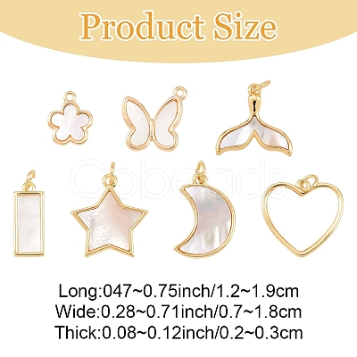 2Pcs Natural Shell Heart Pendants KK-YW0003-73-1