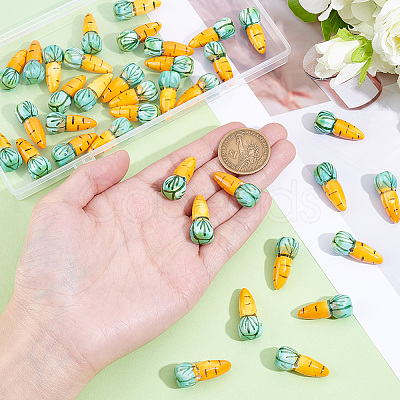 40Pcs Food Theme Handmade Porcelain Beads PORC-PA0001-36-1