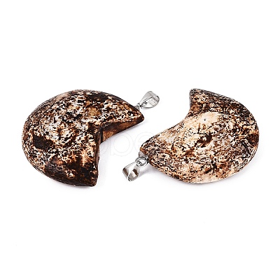 Natural Tree Bark Agate Big Pendants G-Q606-10-1
