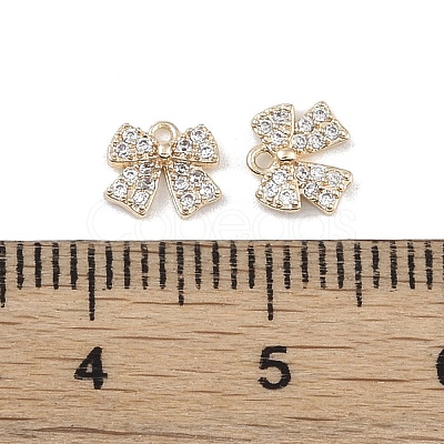 Brass Micro Pave Clear Cubic Zirconia Pendants KK-K351-46C-G-1