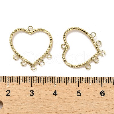304 Stainless Steel Chandelier Component Heart Links High Polished STAS-L022-140G-1