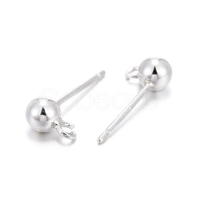 925 Sterling Silver Ear Stud Findings STER-K167-042D-S-1
