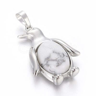 Natural Howlite Pendants G-L512-A24-1
