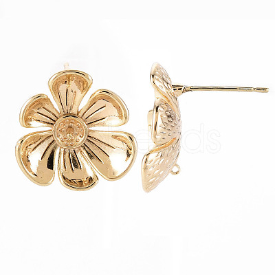Brass Stud Earrings Findings KK-T062-79G-NF-1