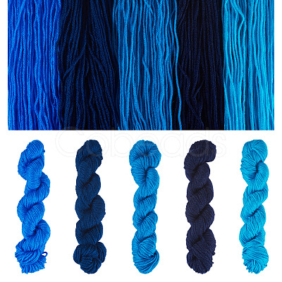 5 Bundles 5 Colors Acrylic Fiber Yarn OCOR-TA0003-22-1