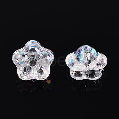 Electroplate Transparent Glass Beads Strands EGLA-N055-03A-12-1
