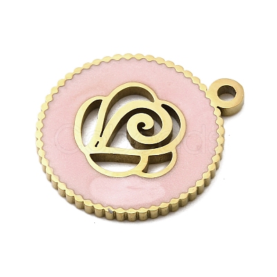 304 Stainless Steel Enamel Pendants STAS-I336-10G-1