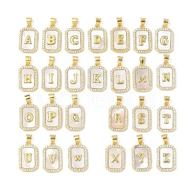 Brass Micro Pave Cubic Zirconia Pendants KK-C105-06G-1