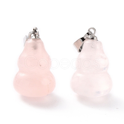 Natural Rose Quartz Pendants G-G846-01C-1