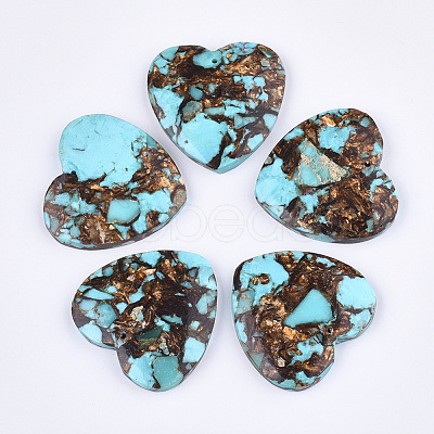 Assembled Natural Bronzite and Synthetic Turquoise Pendants G-S329-070-1