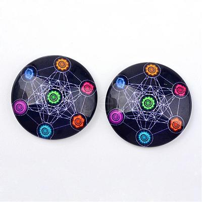 Glass Cabochons GGLA-L012-25mm-28-1