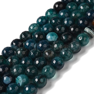 Dyed & Heated Natural Dragon Veins Agate Beads Strands X-G-P539-A01-28-1