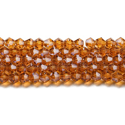 Transparent Electroplate Glass Beads Strands EGLA-A039-T6mm-A28-1