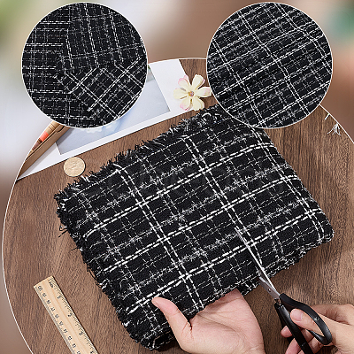 Tartan Chemical Fiber Fabric DIY-WH0591-521B-1