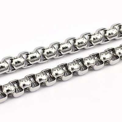 Tarnish Resistant 304 Stainless Steel Box Chains CHS-L001-29-7mm-1
