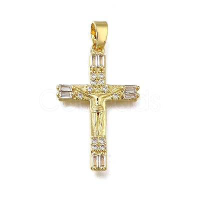 Brass Micro Pave Clear Cubic Zirconia Pendants LS-ZIRC-I070-058G-1