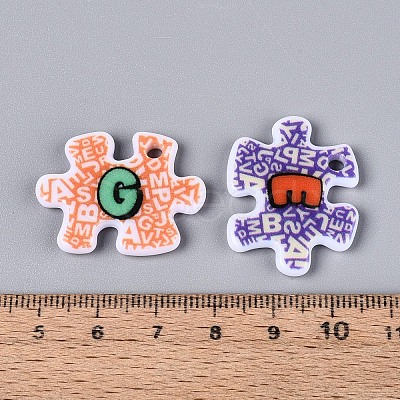 Printed Opaque Acrylic Pendants MACR-N018-11-1