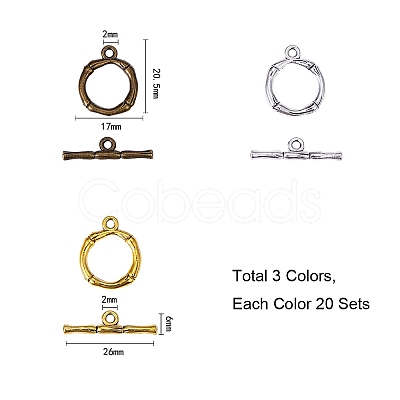 PandaHall Elite Alloy Toggle Clasps PALLOY-PH0005-38-FF-1