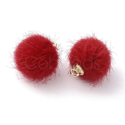 Faux Mink Fur Covered Pendants DIY-WH0401-92B-1