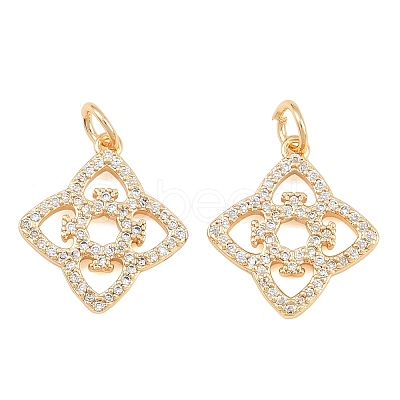 Brass Micro Pave Clear Cubic Zirconia Pendants CU-CBA7BFE-02A-G-1