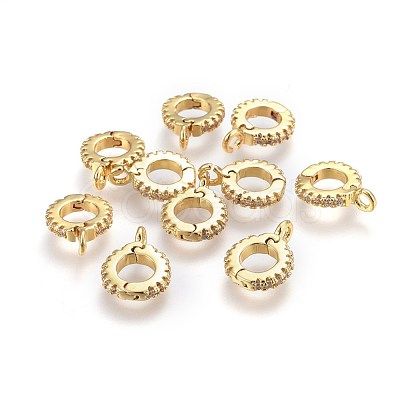 Brass Cubic Zirconia Enhancer Shortener Bails ZIRC-E162-16G-1