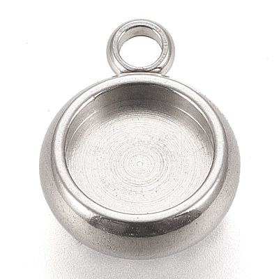 Non-Tarnish 304 Stainless Steel Pendant Cabochon Settings X-STAS-K202-03B-P-1