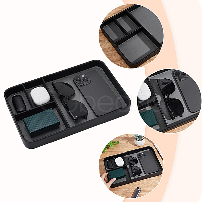 4 Grids Leather Jewelry Display Trays for Earrings Rings Bracelets AJEW-WH0816-545A-1