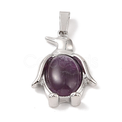 Natural Amethyst Pendants G-A224-02P-01-1